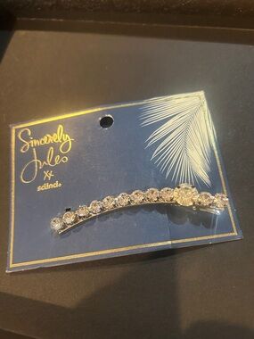 Sincerly Jules Silver Crystal-Embellished Curved Hair Clip